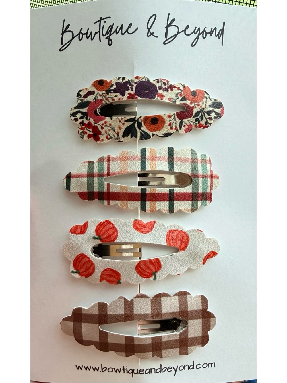 Pumpkin Patch Plaid Clip Set